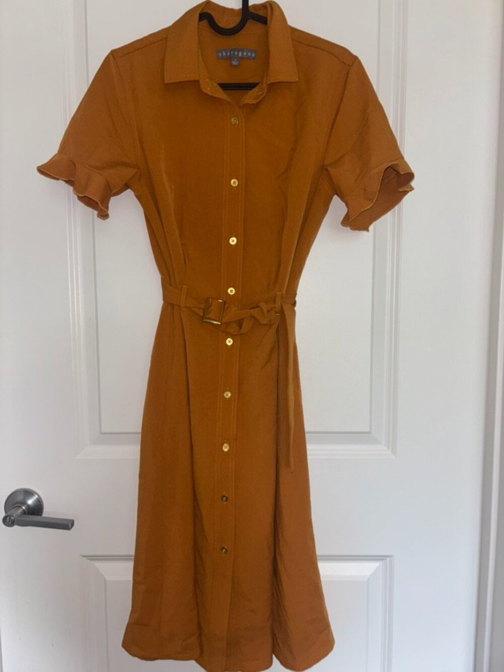 Burnt Orange Sharagano Dress